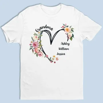 Love Always Shines Bright With Grandma - Family  Personalized Custom Unisex T-shirt, Premium T-shirt, Hoodie - Mother's Day, Gift For Mom, Grandma