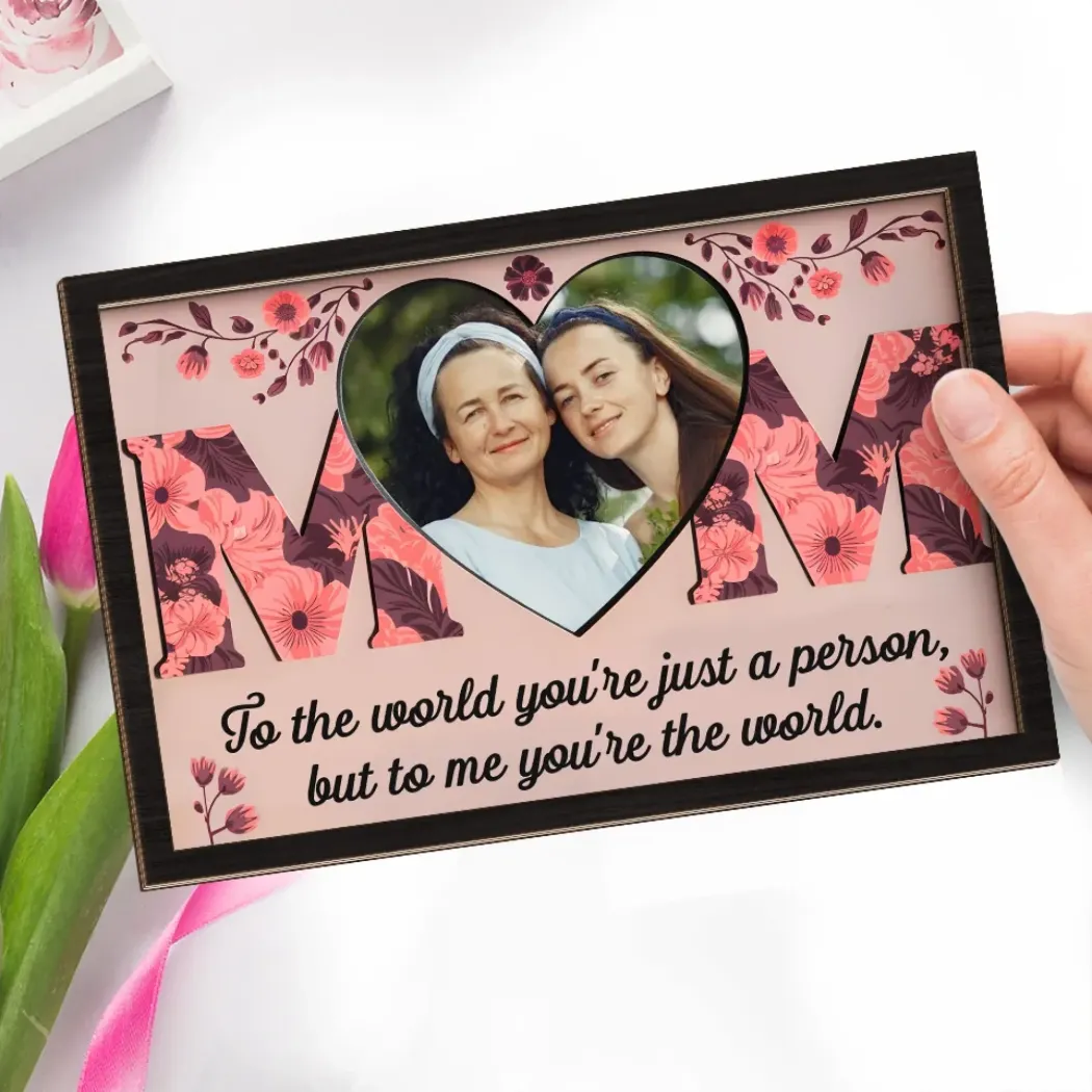 Custom Photo The Bond We Share Is My Greatest Gift - Family Personalized Custom 2-Layered Wooden Plaque With Stand - Gift For Mom, Daughter