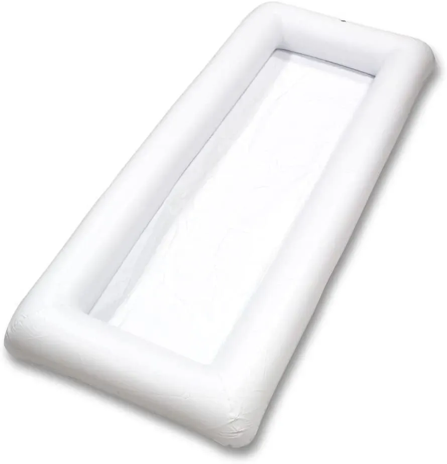 2 PCS Inflatable Serving Bars Ice Buffet Salad Serving Trays Food Drink Holder Cooler Containers Indoor Outdoor BBQ Picnic Pool Party Supplies Luau Cooler w Drain Plug