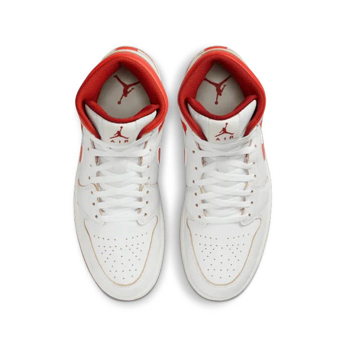 Air Jordan 1 Mid SE 'White and Dune Red'