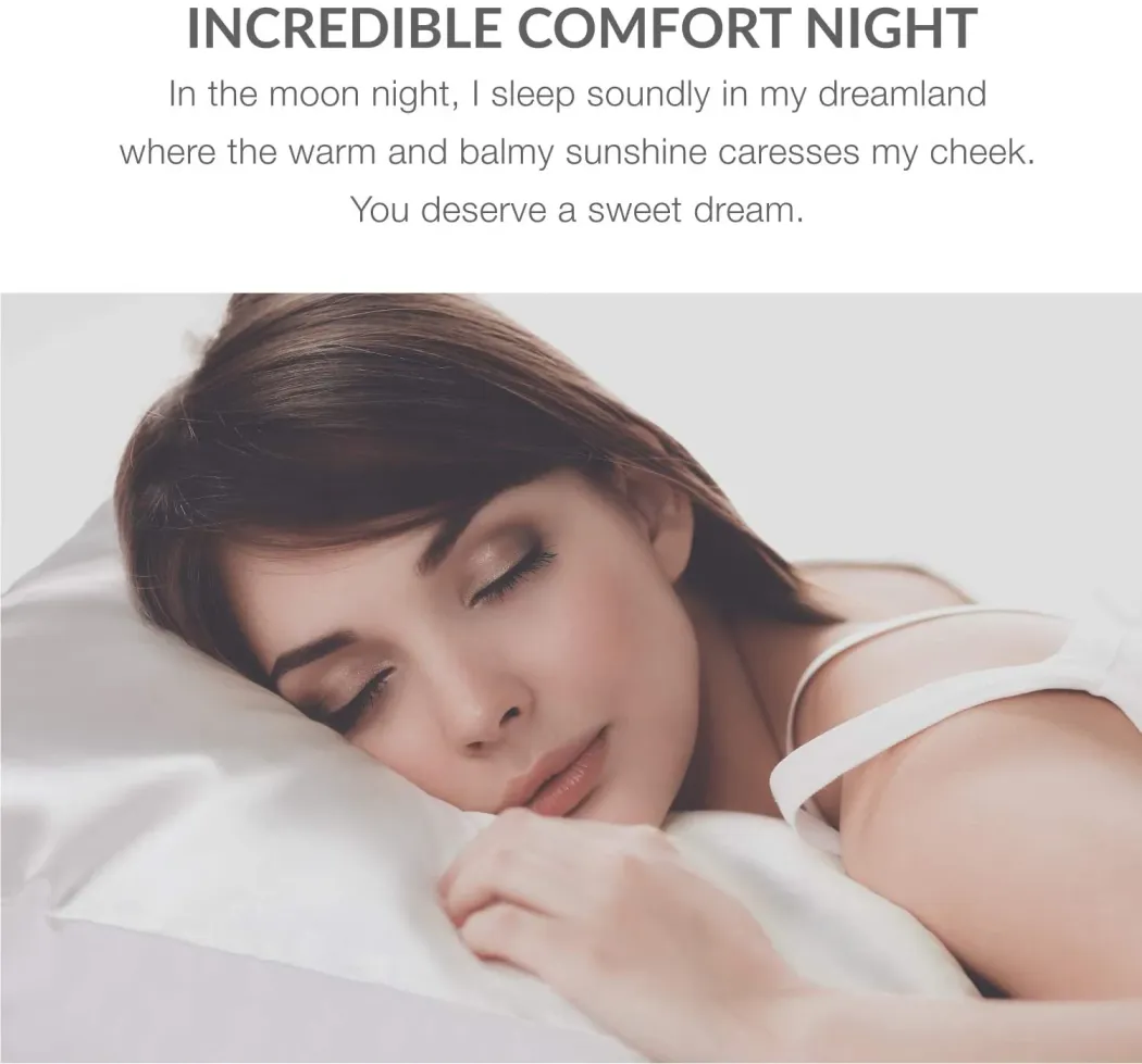 Satin Pillowcase for Hair and Skin, 2-Pack Pillow Cases - Satin Pillow Covers with Envelope Closure,  Ivory