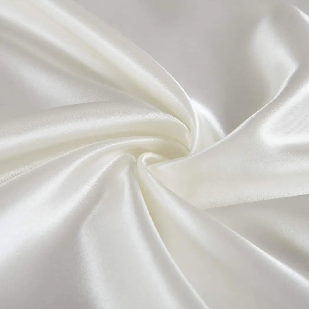 Satin Pillowcase for Hair and Skin, 2-Pack Pillow Cases - Satin Pillow Covers with Envelope Closure,  Ivory