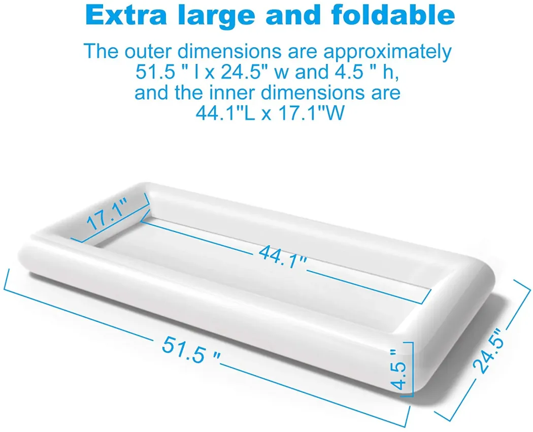 2 PCS Inflatable Serving Bars Ice Buffet Salad Serving Trays Food Drink Holder Cooler Containers Indoor Outdoor BBQ Picnic Pool Party Supplies Luau Cooler w Drain Plug