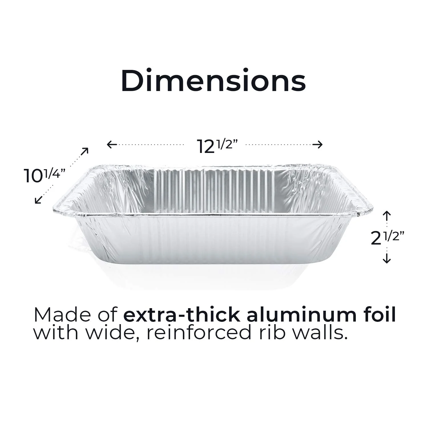 9x13 Aluminum Pans Disposable (30-Pack) - HEAVY DUTY - Half-Size Deep Foil Pans. Great for Baking, Cooking, Grilling, Serving & Lining Steam-Table Trays/Chafers. Pan Size - 12 1/2' x 10 1/4' x 2 1/2'