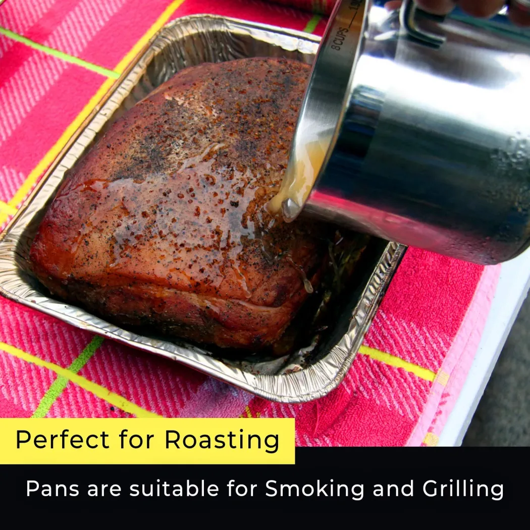 9x13 Aluminum Pans Disposable (30-Pack) - HEAVY DUTY - Half-Size Deep Foil Pans. Great for Baking, Cooking, Grilling, Serving & Lining Steam-Table Trays/Chafers. Pan Size - 12 1/2' x 10 1/4' x 2 1/2'