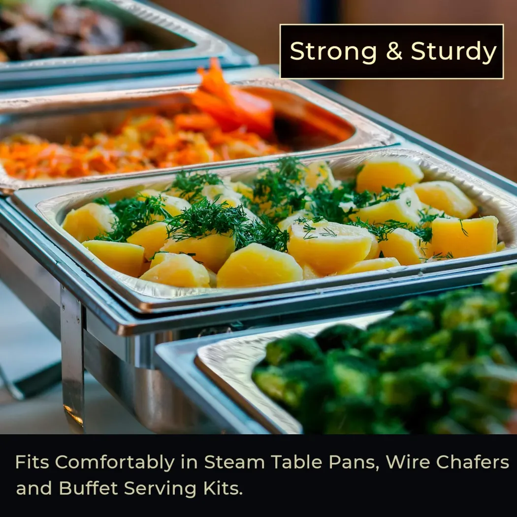 9x13 Aluminum Pans Disposable (30-Pack) - HEAVY DUTY - Half-Size Deep Foil Pans. Great for Baking, Cooking, Grilling, Serving & Lining Steam-Table Trays/Chafers. Pan Size - 12 1/2' x 10 1/4' x 2 1/2'