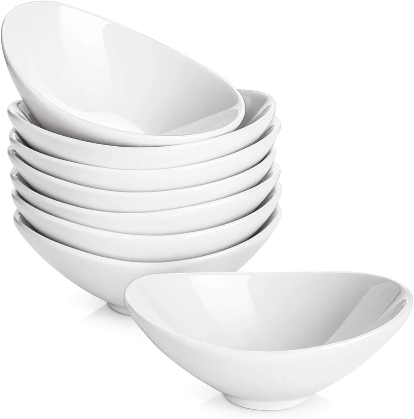 Ceramic Dip Bowls, 3 Oz 8 Pack White Dipping Bowls, Mini Serving Bowls for Side Dishes, Sushi Soy Sauce Dish, Gravy Boat Porcelain Dipping Sauce Cups for BBQ and Party Dinner