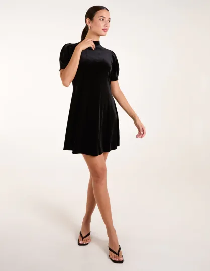 Velvet Puff Sleeve Dress