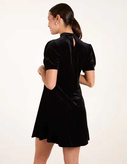 Velvet Puff Sleeve Dress