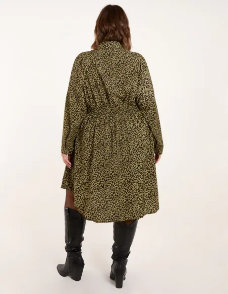 Curve Leopard Shirt Dress