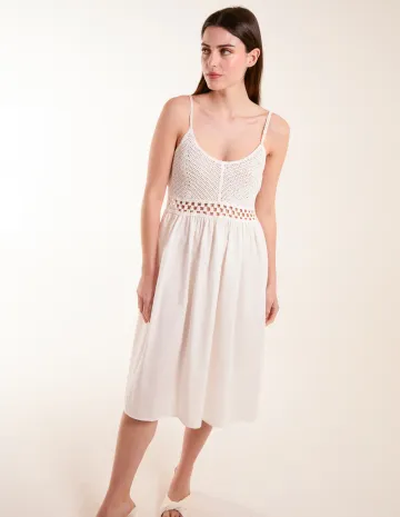 Crochet Strap Midi Cami Dress