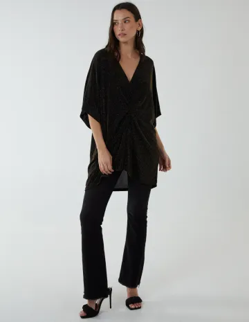 Twist Front Metalic Top