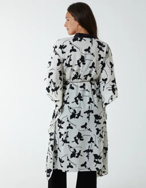 Kimono Midi With Satin Bands