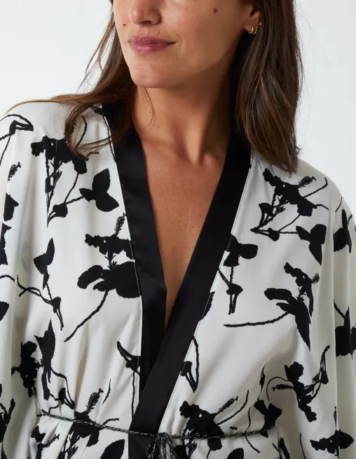 Kimono Midi With Satin Bands