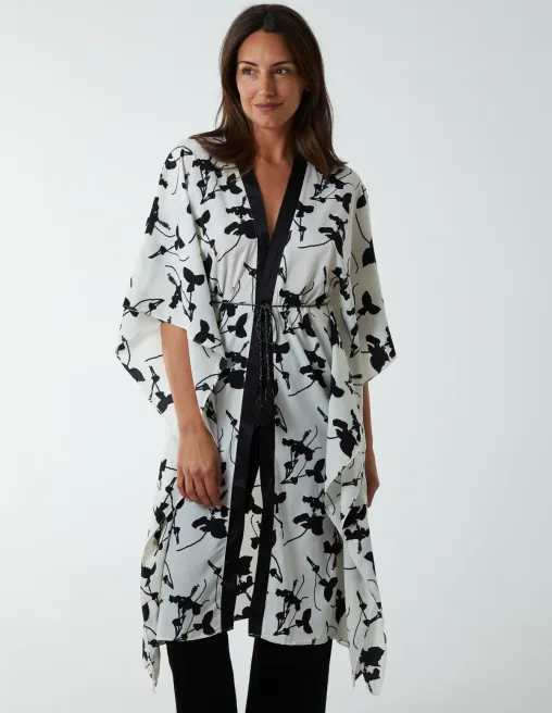 Kimono Midi With Satin Bands