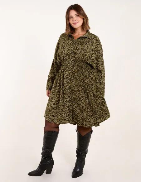 Curve Leopard Shirt Dress