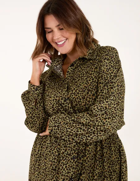 Curve Leopard Shirt Dress