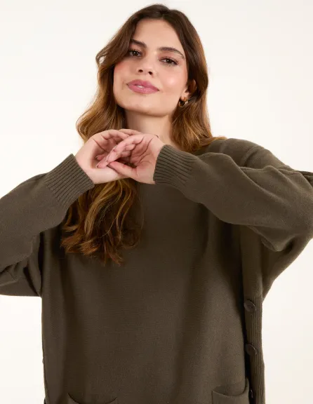 Pocket Slash Neck Jumper