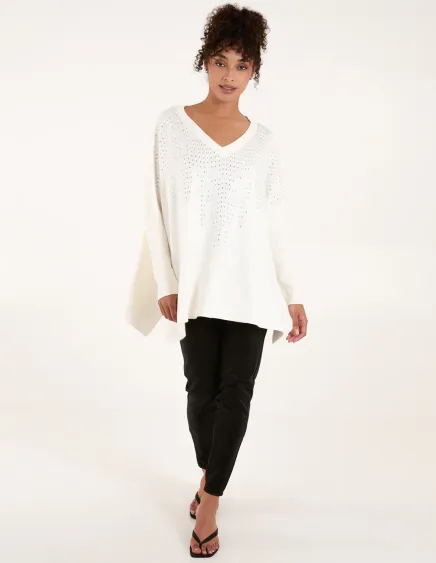 Diamante V Neck Jumper