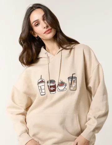 Coffee Embroidered Hoodie