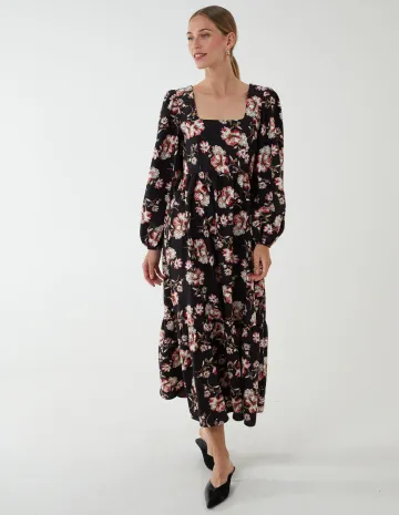 Milkmaid Square Neck Trapeze Dress