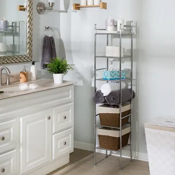 Slim 6-Shelf Metal Shelving Unit