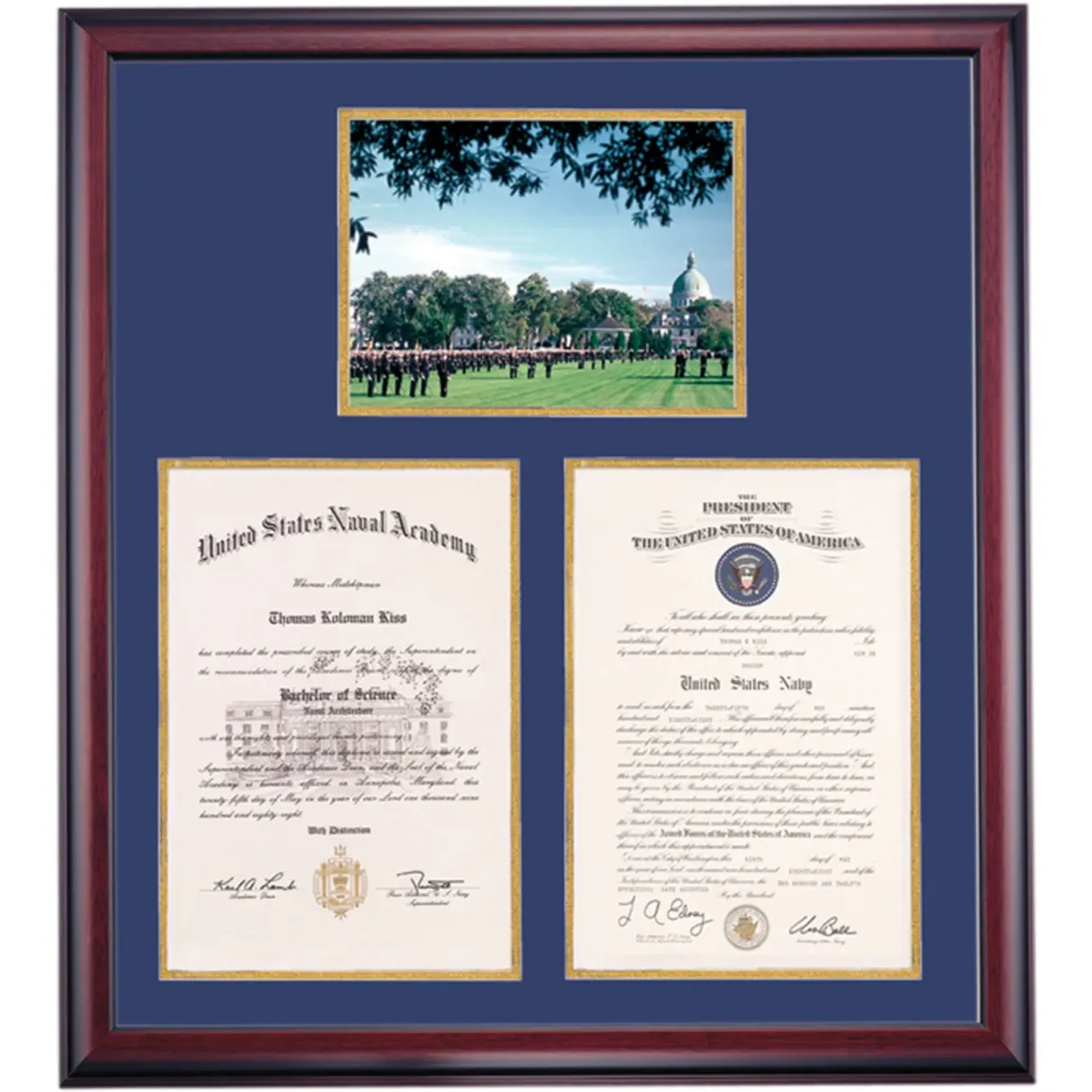United States Naval Academy Double Premier The Parade Diploma Frame