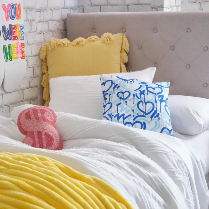 Graffiti Hearts Throw Pillow by Corey Paige