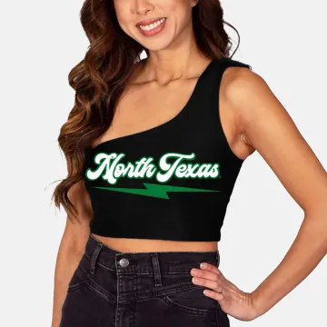North Texas Black One Shoulder Top