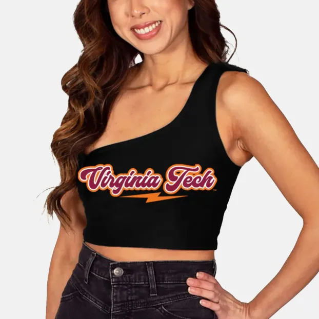 Virginia Tech Black One Shoulder Top