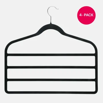 4-Tier Velvet Pants Hangers, 4-Pack