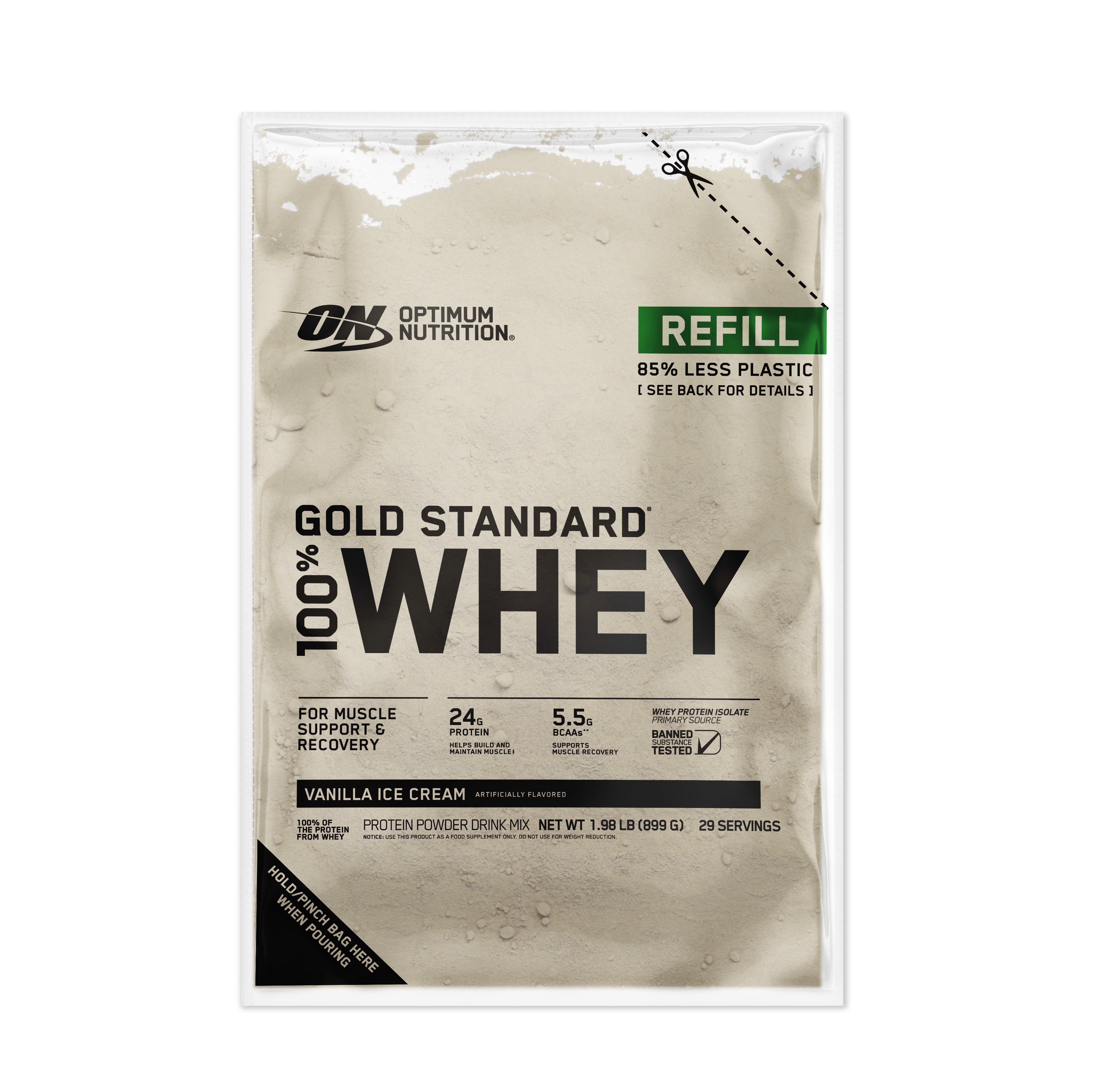 GOLD STANDARD 100% WHEY™ Recyclable Refill Bag