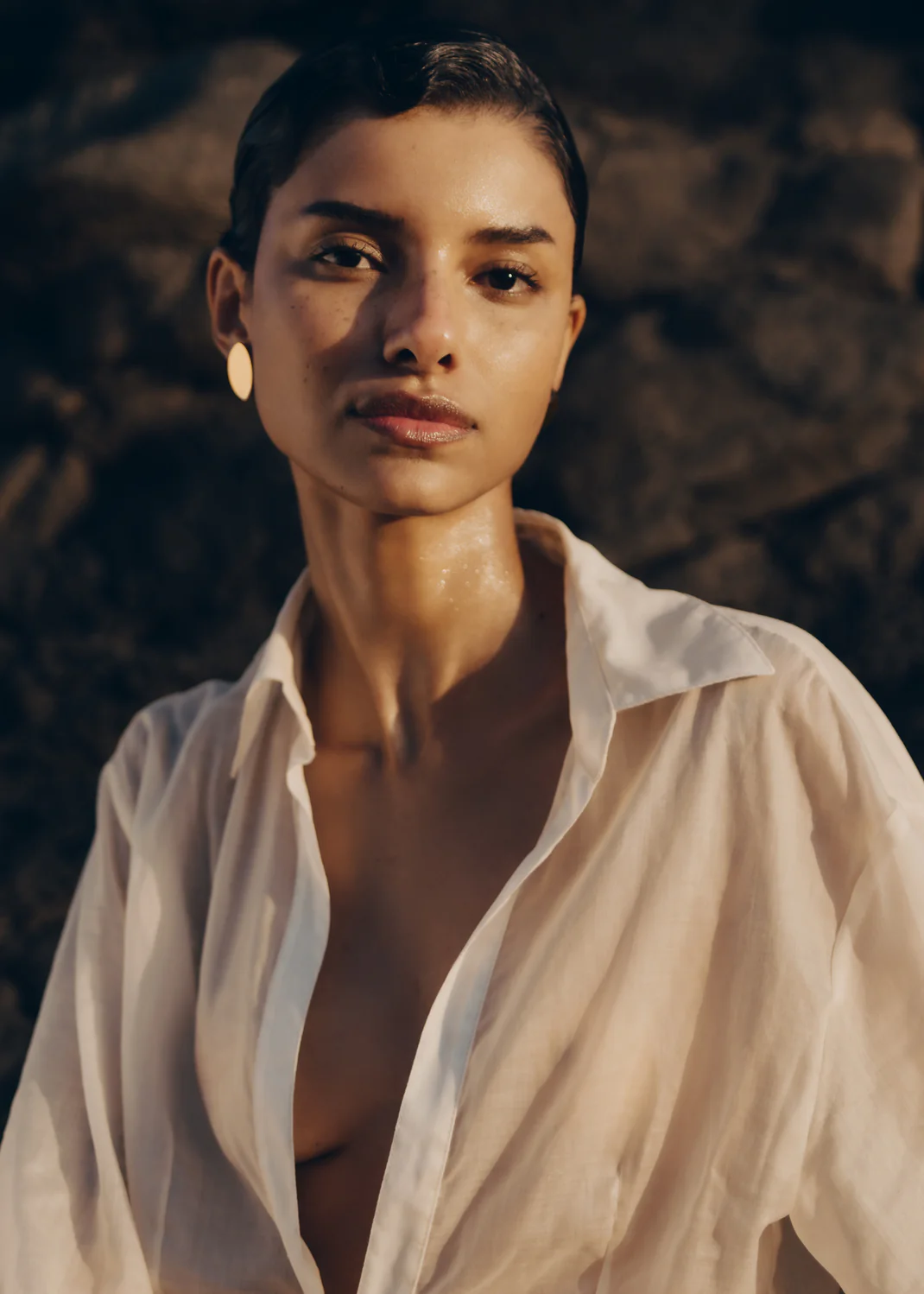 Stud Earrings Naé-Edition Smoked glass