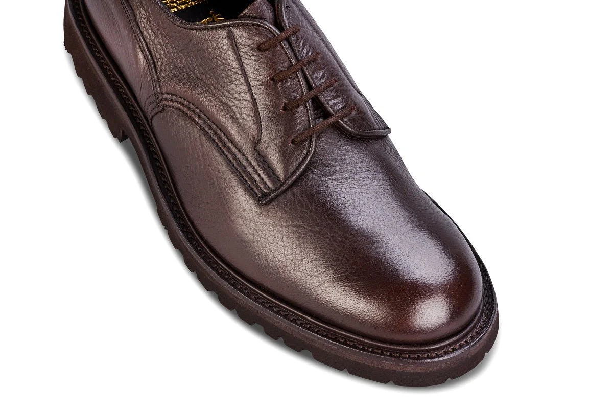 Woodstock Plain Derby Country Shoe - Brown Olivvia Deerskin
