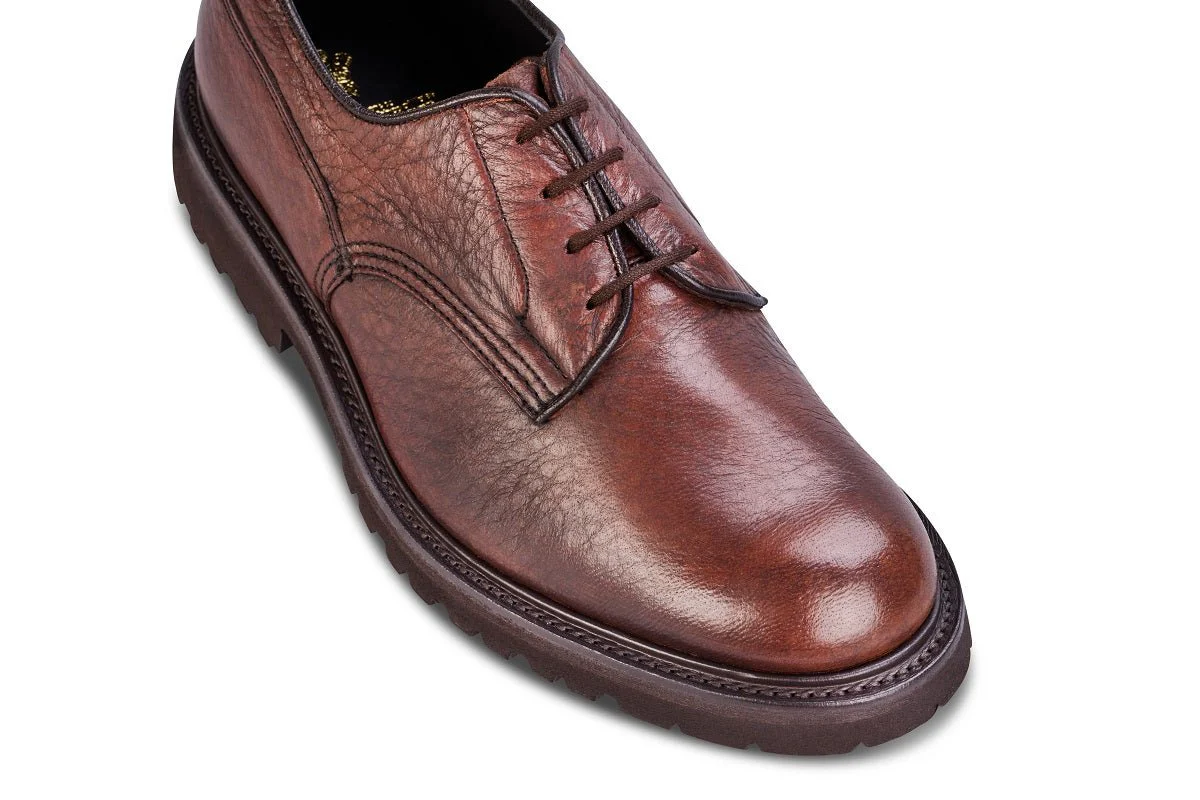 Woodstock Plain Derby Country Shoe - Chestnut Olivvia Deerskin