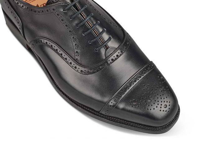 Kensington Toecap Oxford City Shoe - Black