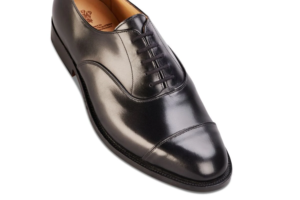 Henley JS9550 Plain Toecap Oxford City Shoe - Black (Multiple Width Fittings)