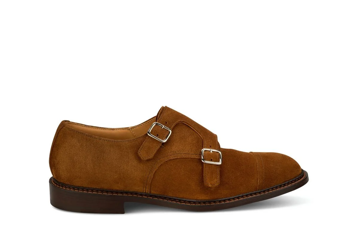 Rufus Double Buckle Monk Shoe - Cubana Suede