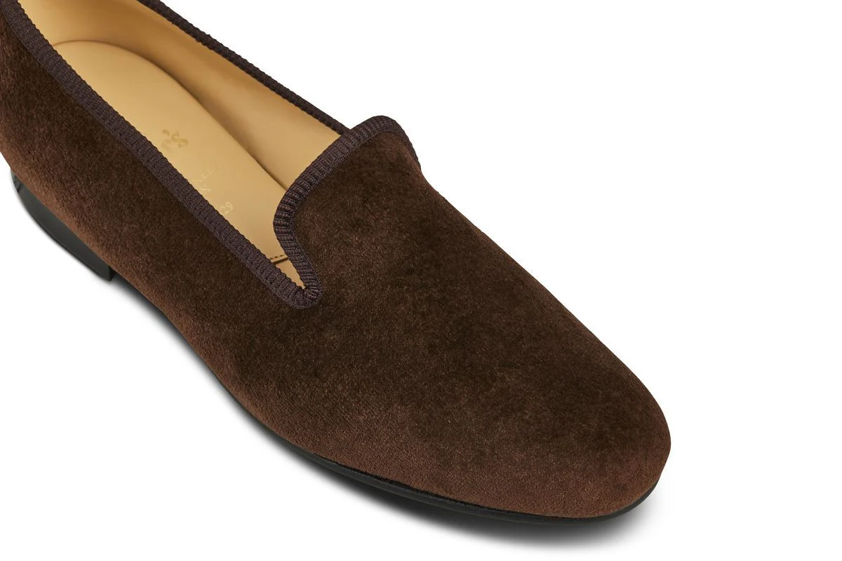 CHURCHILL VELVET SLIPPER - Brown