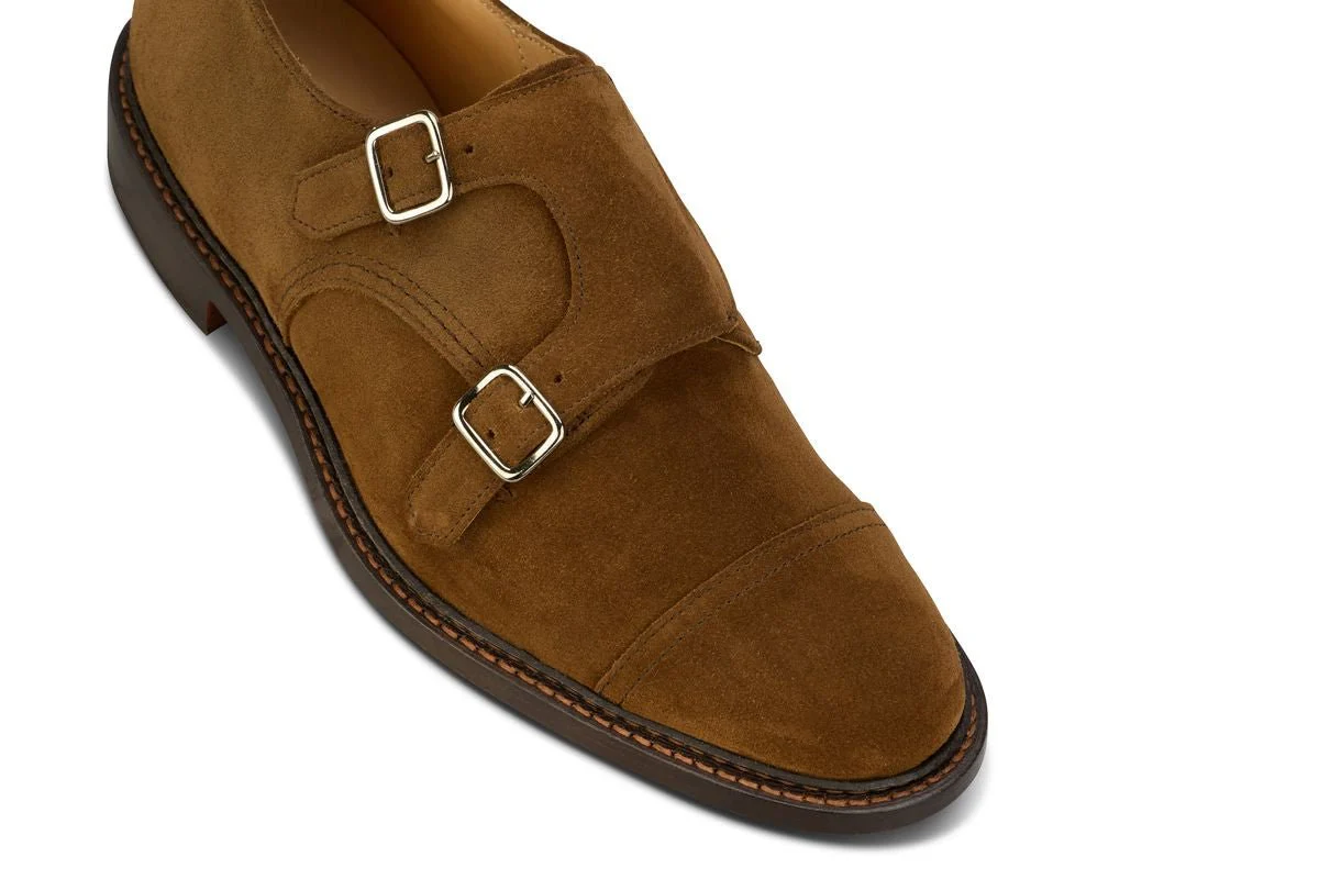 Rufus Double Buckle Monk Shoe - Cubana Suede