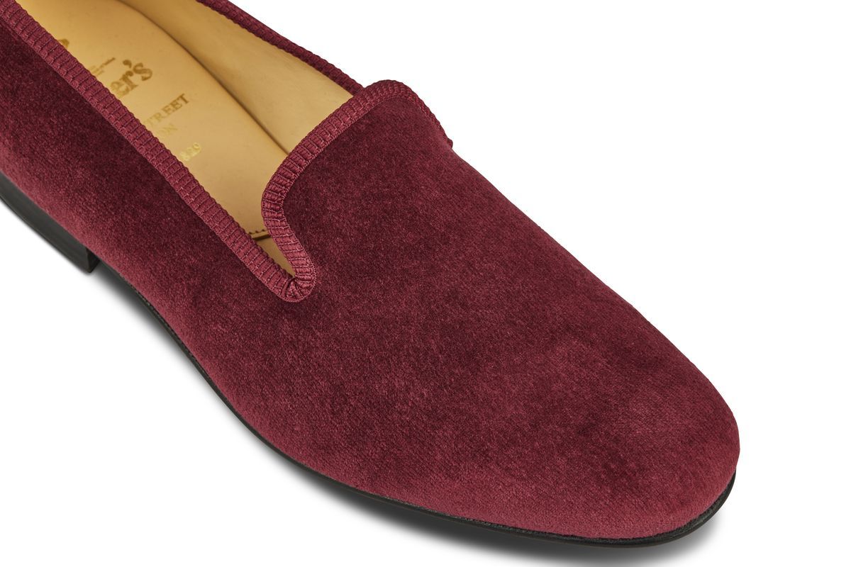 CHURCHILL VELVET SLIPPER - Burgundy