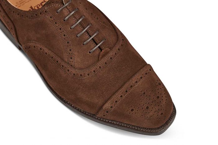 Kensington Toecap Oxford City Shoe - Chocolate Suede