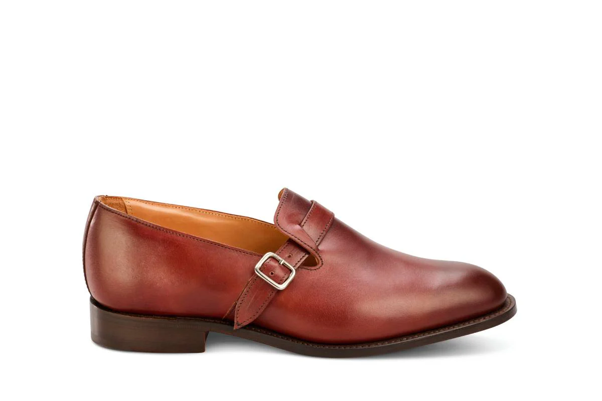 Niles Single Buckle Loafer - Burgundy Burnished
