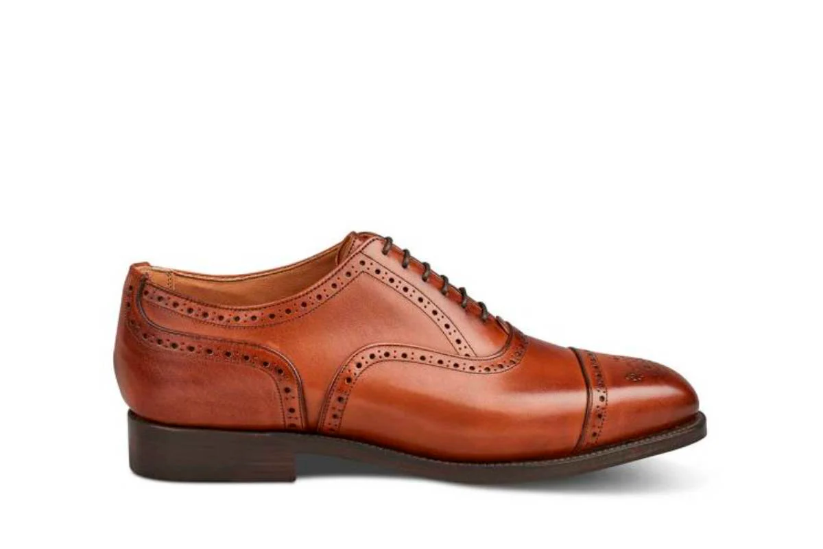 Kensington Toecap Oxford City Shoe - Beechnut Burnished