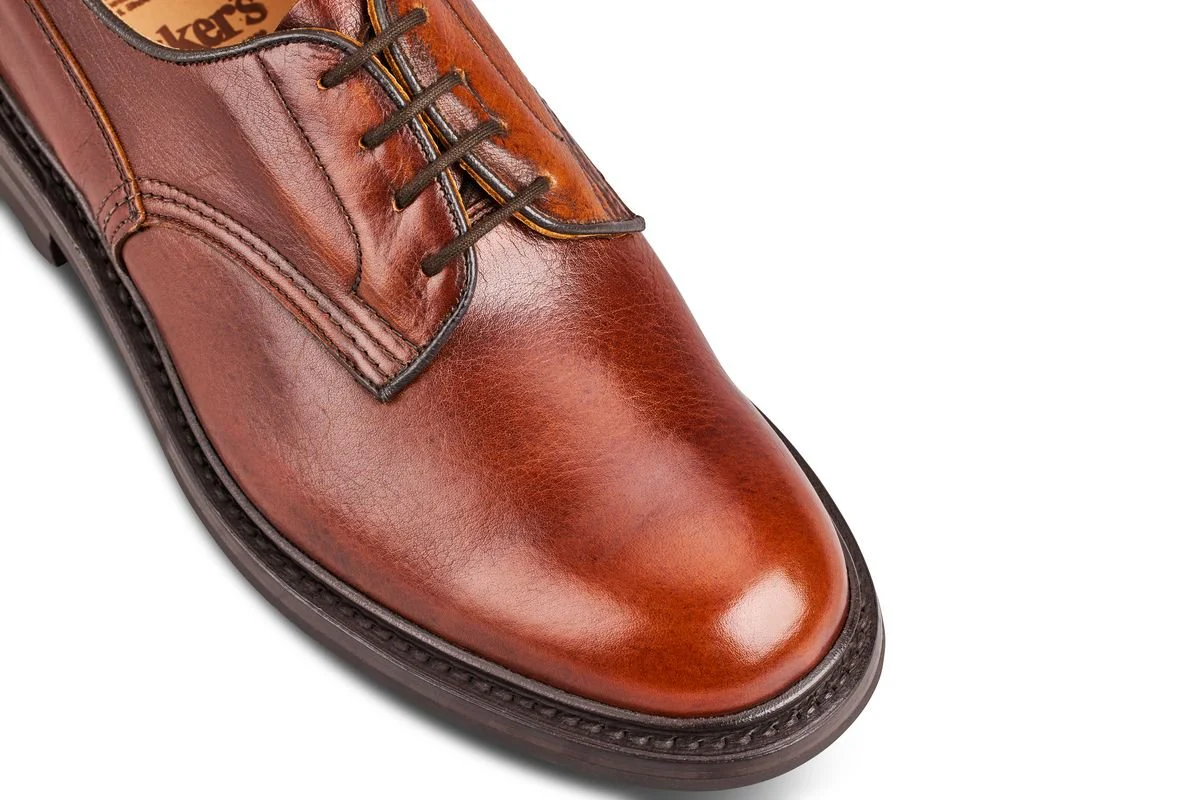 Woodstock Plain Derby Country Shoe - Caramel Kudu