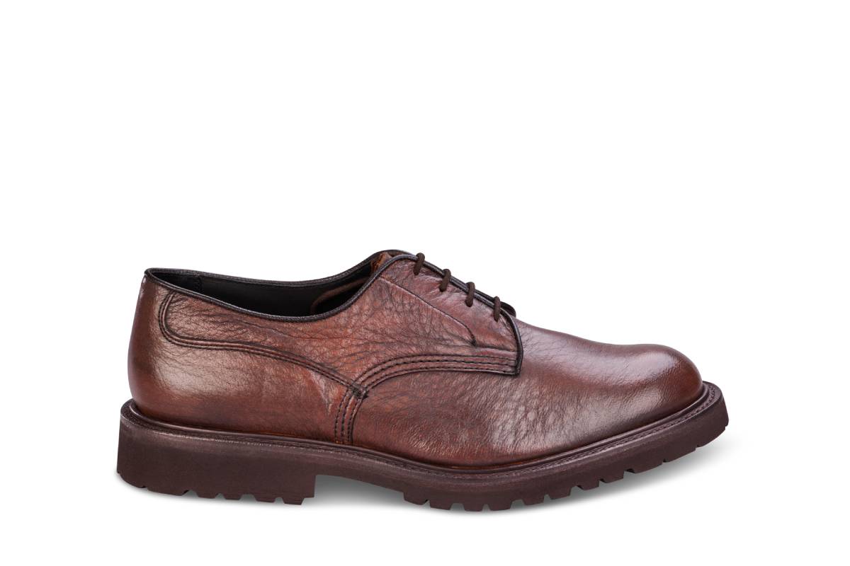Woodstock Plain Derby Country Shoe - Chestnut Olivvia Deerskin
