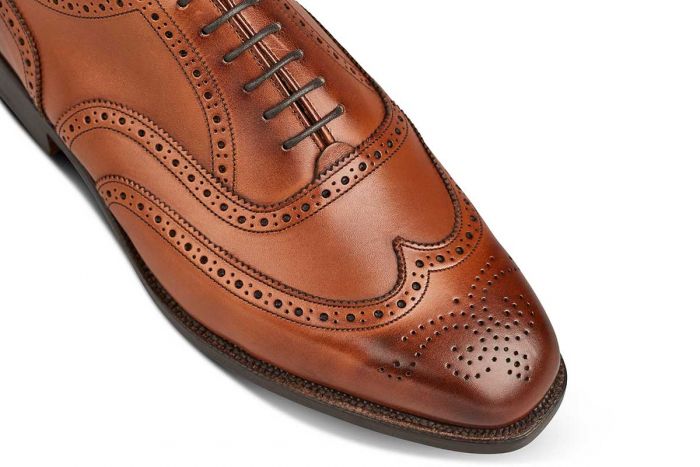 Piccadilly Brogue Oxford City Shoe - Beechnut Burnished