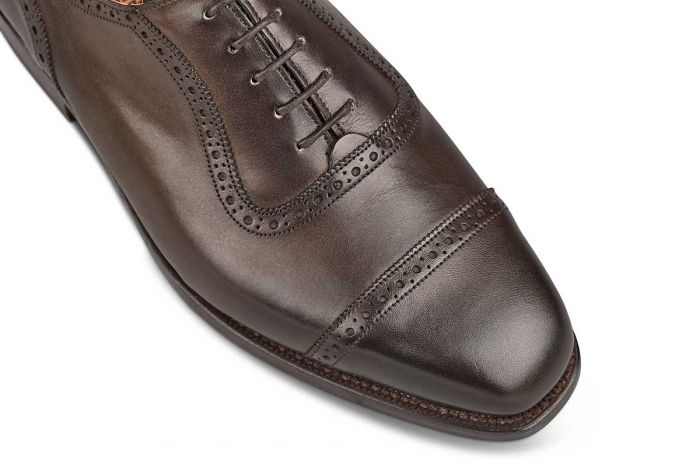 Belgrave Toecap Oxford City Shoe - Espresso Burnished