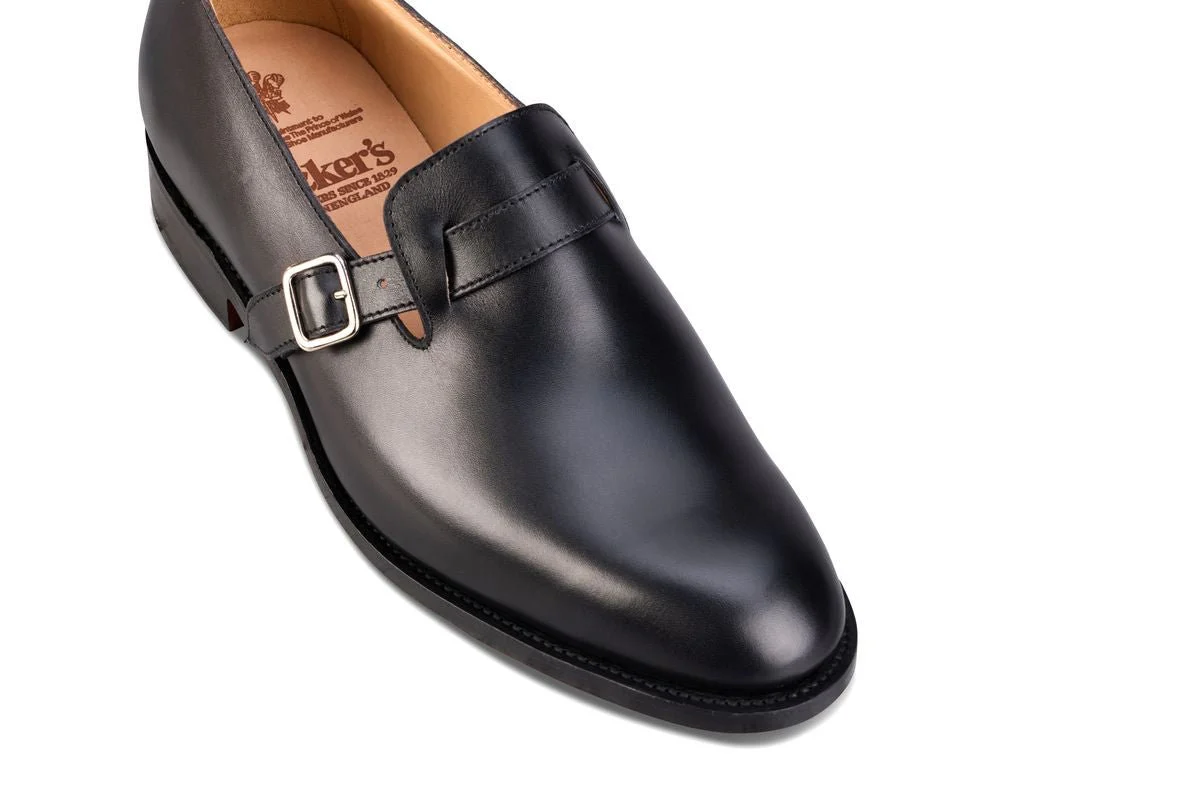 Niles Single Buckle Loafer - Black Calf