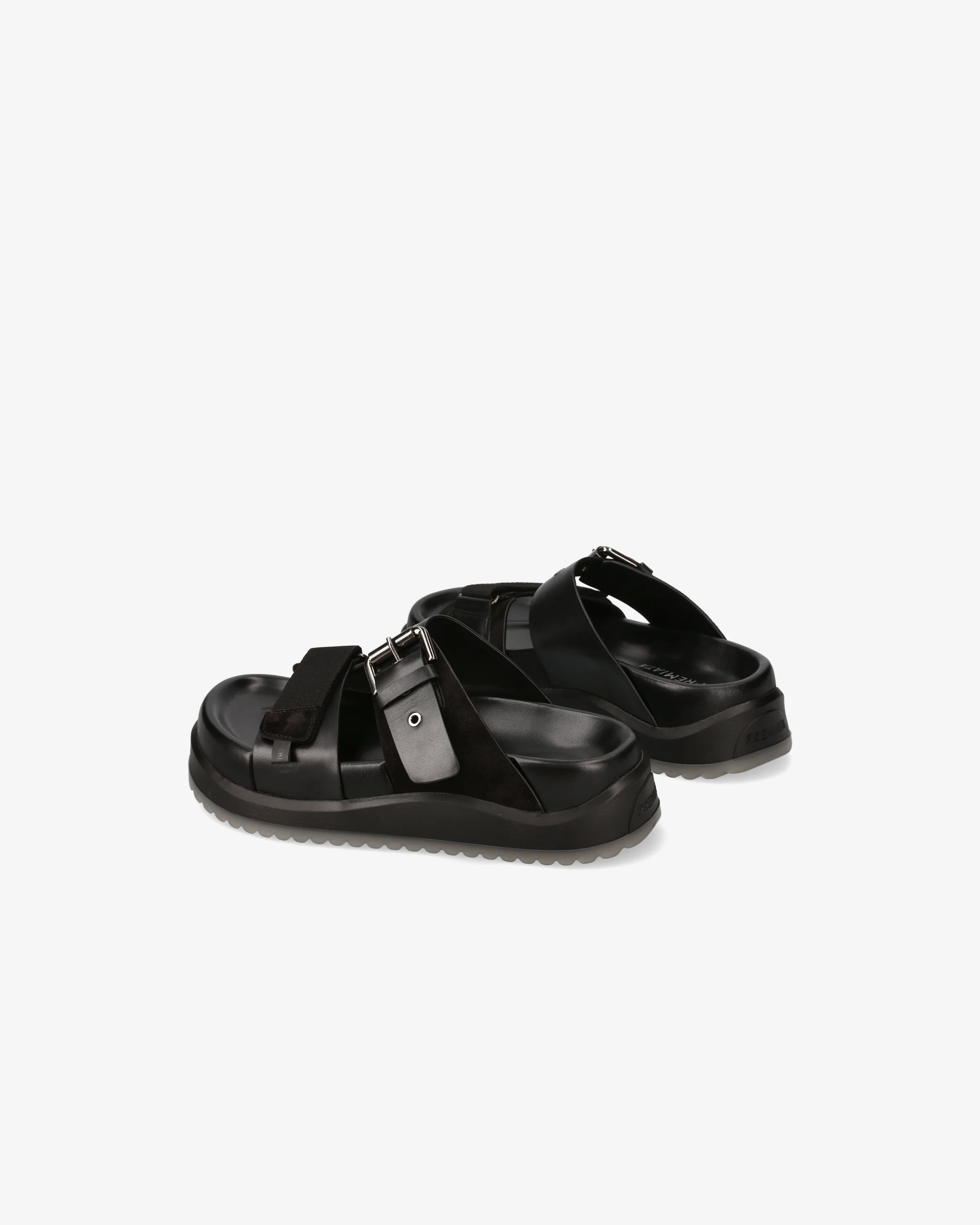 Sandal with Velcro Straps and Silver Buckle